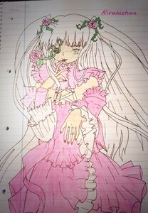 Rating: Safe Score: 0 Tags: 1girl dress flower frills green_eyes hair_ornament image kirakishou long_hair long_sleeves musical_note nail_polish pink_dress pink_nails pink_rose rose solo thorns very_long_hair User: admin