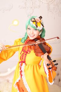 Rating: Safe Score: 0 Tags: 1girl beamed_eighth_notes bow_(instrument) braid dress eighth_note flower green_hair guitar hat holding_instrument instrument kanaria music musical_note playing_instrument plectrum quarter_note ribbon smile solo violin yellow_dress User: admin