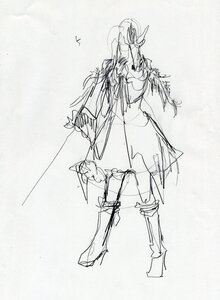 Rating: Safe Score: 0 Tags: 1boy boots braid full_body greyscale image knee_boots long_hair monochrome sketch solo standing suigintou traditional_media User: admin