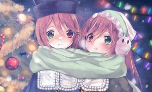 Rating: Safe Score: 0 Tags: 2girls blush green_eyes heterochromia image multiple_girls pair red_eyes scarf short_hair siblings sisters snowing souseiseki suiseiseki twins User: admin