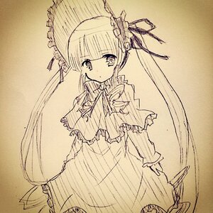 Rating: Safe Score: 0 Tags: 1girl bangs brown_background closed_mouth dress eyebrows_visible_through_hair frills image lolita_fashion long_hair long_sleeves looking_at_viewer monochrome photo shinku solo traditional_media twintails very_long_hair User: admin