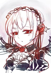 Rating: Safe Score: 0 Tags: 1girl dress flower frills hairband image lolita_fashion lolita_hairband long_hair looking_at_viewer red_eyes red_flower red_rose rose solo suigintou upper_body User: admin