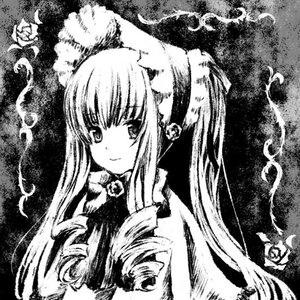 Rating: Safe Score: 0 Tags: 1girl drill_hair flower greyscale image long_hair looking_at_viewer monochrome rose shinku smile solo twin_drills upper_body User: admin