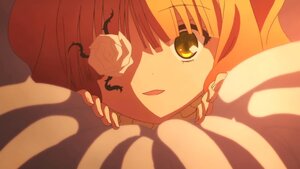 Rating: Safe Score: 0 Tags: 1girl blurry depth_of_field flower image kirakishou looking_at_viewer rose smile solo under_covers yellow_eyes User: admin