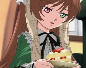 Rating: Safe Score: 0 Tags: 1girl auto_tagged brown_hair cake dress food food_on_face frills fruit green_dress green_eyes heterochromia holding image indoors long_hair long_sleeves red_eyes solo strawberry suiseiseki User: admin