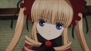 Rating: Safe Score: 0 Tags: 1girl blonde_hair blue_eyes bow bowtie expressionless flower image long_hair looking_at_viewer pink_rose rose shinku sidelocks solo twintails User: admin