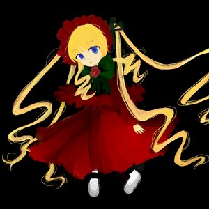 Rating: Safe Score: 0 Tags: 1girl absurdly_long_hair blonde_hair blue_eyes bonnet bow bowtie dress flower full_body green_bow image long_hair long_sleeves looking_at_viewer rose shinku shoes solo style_parody transparent_background twintails very_long_hair User: admin