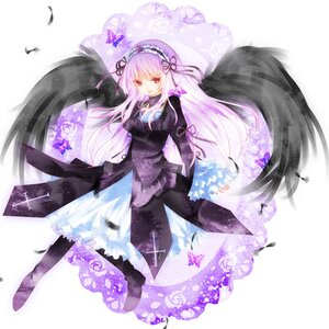 Rating: Safe Score: 0 Tags: 1girl black_wings boots bug butterfly dress feathers flower frills hairband image insect lolita_hairband long_hair long_sleeves red_eyes ribbon solo suigintou very_long_hair wings User: admin