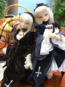 Rating: Safe Score: 0 Tags: 2girls 3d blonde_hair blurry doll dress frills long_hair long_sleeves looking_at_viewer multiple_girls photo siblings sisters sitting solo standing suigintou twins User: admin