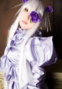 Rating: Safe Score: 0 Tags: 1girl barasuishou blurry blurry_foreground depth_of_field dress flower lips lolita_fashion looking_at_viewer purple_flower rose solo User: admin