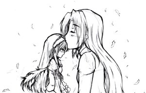 Rating: Safe Score: 0 Tags: 2girls bird blush dress feathers greyscale hairband image kakizaki_megu long_hair long_sleeves monochrome multiple_girls solo suigintou upper_body very_long_hair yuri User: admin