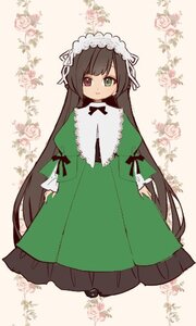 Rating: Safe Score: 0 Tags: 1girl bangs brown_hair dress flower frills full_body green_dress green_eyes hairband heterochromia image long_hair long_sleeves looking_at_viewer pantyhose red_eyes ribbon smile solo standing striped suiseiseki vertical_stripes very_long_hair User: admin