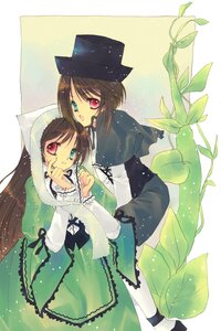 Rating: Safe Score: 0 Tags: 2girls brown_hair dress green_dress hat head_scarf heterochromia image leaf long_hair long_sleeves looking_at_viewer multiple_girls pair plant red_eyes short_hair siblings sisters smile souseiseki suiseiseki top_hat twins very_long_hair User: admin