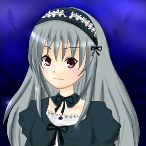 Rating: Safe Score: 0 Tags: 1girl black_dress black_ribbon blush bow closed_mouth collarbone detached_collar dress frills hairband image lolita_hairband long_hair long_sleeves looking_at_viewer puffy_sleeves silver_hair smile solo suigintou upper_body User: admin