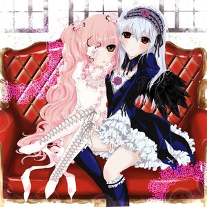 Rating: Safe Score: 0 Tags: 2girls black_dress blush boots chair couch cross-laced_footwear dress eyepatch flower frills gothic_lolita hairband image kirakishou knee_boots lolita_fashion lolita_hairband long_hair long_sleeves looking_at_viewer multiple_girls one_eye_closed pair pink_hair red_eyes ribbon rose silver_hair sitting suigintou twintails yellow_eyes User: admin