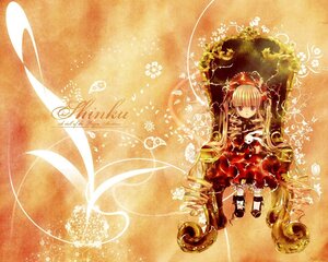 Rating: Safe Score: 0 Tags: 1girl blonde_hair dress drill_hair flower food image long_hair red_dress ribbon shinku shoes sitting solo twintails very_long_hair User: admin