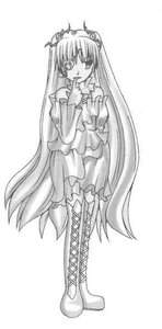 Rating: Safe Score: 0 Tags: 1girl boots cross-laced_footwear dress full_body greyscale image kirakishou knee_boots long_hair monochrome solo standing striped very_long_hair User: admin