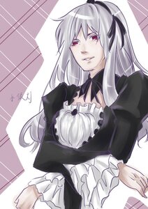 Rating: Safe Score: 0 Tags: 1girl black_ribbon dress frilled_sleeves frills hairband image juliet_sleeves long_hair long_sleeves looking_at_viewer puffy_sleeves red_eyes ribbon signature silver_hair solo suigintou User: admin