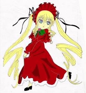 Rating: Safe Score: 0 Tags: 1girl blonde_hair blue_eyes bonnet bow bowtie dress drill_hair full_body image long_hair long_sleeves looking_at_viewer red_dress shinku shoes simple_background solo standing twin_drills twintails very_long_hair white_background User: admin