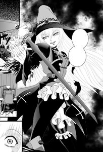 Rating: Safe Score: 0 Tags: 1girl frills greyscale hat image long_hair long_sleeves monochrome solo suigintou sword weapon User: admin