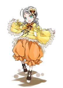 Rating: Safe Score: 0 Tags: 1girl :d ahoge black_footwear dress frills full_body green_eyes hair_ornament hat image kanaria long_sleeves looking_at_viewer open_mouth puffy_pants sleeves_past_wrists smile solo standing wide_sleeves yellow_dress User: admin