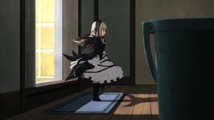 Rating: Safe Score: 0 Tags: 1girl black_ribbon closed_mouth dress frills hairband image indoors long_hair long_sleeves red_eyes ribbon silver_hair solo standing suigintou very_long_hair User: admin