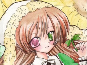 Rating: Safe Score: 0 Tags: 1girl brown_hair dress frills green_eyes heterochromia image long_hair looking_at_viewer solo suiseiseki upper_body User: admin