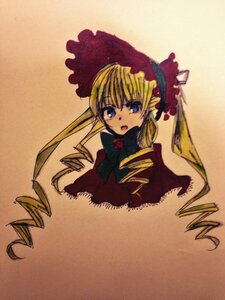 Rating: Safe Score: 0 Tags: 1girl blonde_hair blue_eyes bonnet bow bowtie dress drill_hair image long_hair long_sleeves looking_at_viewer open_mouth red_dress shinku simple_background solo twin_drills twintails very_long_hair User: admin