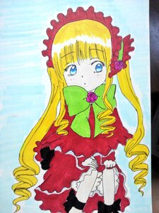 Rating: Safe Score: 0 Tags: 1girl bangs blonde_hair bloomers blue_eyes bonnet bow bowtie dress drill_hair flower image long_hair long_sleeves looking_at_viewer marker_(medium) pink_flower pink_rose rose shinku sidelocks sitting solo traditional_media twin_drills twintails very_long_hair watercolor_(medium) User: admin