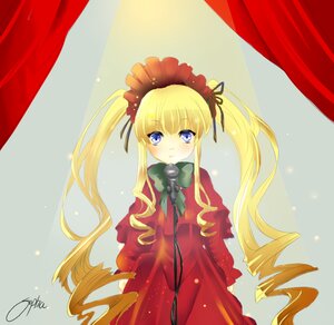Rating: Safe Score: 0 Tags: 1girl blonde_hair blue_eyes blush bow bowtie curtains dress drill_hair green_bow image long_hair long_sleeves looking_at_viewer red_dress ringlets shinku sidelocks signature solo twin_drills twintails very_long_hair User: admin
