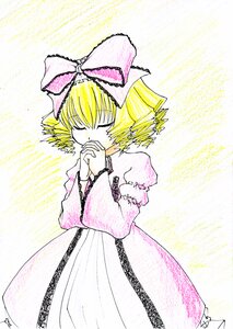 Rating: Safe Score: 0 Tags: 1girl artist_name blonde_hair bow closed_eyes dress hair_bow hands_clasped hinaichigo image juliet_sleeves long_sleeves own_hands_together pink_bow pink_dress puffy_sleeves short_hair signature solo User: admin