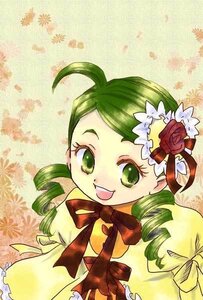Rating: Safe Score: 0 Tags: 1girl :d ahoge bow drill_hair flower frills green_eyes green_hair hair_ornament image kanaria long_sleeves open_mouth rose smile solo twin_drills User: admin