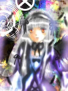 Rating: Safe Score: 0 Tags: 1girl bangs black_ribbon black_wings detached_collar dress feathers flower frills hairband image long_hair long_sleeves looking_at_viewer red_eyes ribbon rose silver_hair solo suigintou upper_body wings User: admin