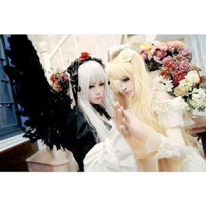 Rating: Safe Score: 0 Tags: 2girls black_dress blonde_hair dress flower lips lolita_fashion long_hair multiple_cosplay multiple_girls rose silver_hair suigintou tagme User: admin