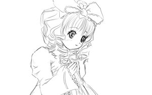 Rating: Safe Score: 0 Tags: 1girl blush bow dress hair_bow hair_ribbon hinaichigo image juliet_sleeves kagiyama_hina long_sleeves looking_at_viewer monochrome puffy_sleeves ribbon short_hair simple_background smile solo upper_body white_background User: admin