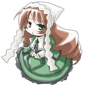 Rating: Safe Score: 0 Tags: 1girl blush brown_hair dress frills green_dress green_eyes hat heterochromia image long_hair long_sleeves looking_at_viewer simple_background solo suiseiseki twintails very_long_hair white_background User: admin