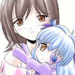 Rating: Safe Score: 0 Tags: 2girls barasuishou blue_hair brown_eyes brown_hair image kashiwaba_tomoe long_hair multiple_girls solo striped User: admin