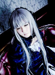 Rating: Safe Score: 0 Tags: 1girl bangs black_dress blurry closed_mouth dress flower half-closed_eyes lolita_fashion long_hair solo suigintou upper_body white_hair User: admin