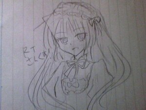 Rating: Safe Score: 0 Tags: 1girl :d auto_tagged dress image long_hair looking_at_viewer monochrome open_mouth ribbon simple_background smile solo suigintou traditional_media upper_body very_long_hair User: admin