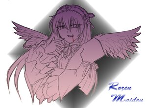 Rating: Safe Score: 0 Tags: 1girl auto_tagged black_wings dress feathered_wings feathers frilled_sleeves frills hairband image long_hair long_sleeves looking_at_viewer monochrome ribbon solo suigintou upper_body wings User: admin
