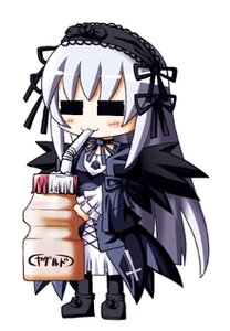 Rating: Safe Score: 0 Tags: 1girl =_= black_dress blush boots bottle brown_footwear chibi dress drinking drinking_straw full_body hairband herada_mitsuru holding image lactic_acid_bacteria lolita_hairband long_hair long_sleeves lowres rozen_maiden shopping_bag silver_hair simple_background solo standing suigintou very_long_hair white_background wings User: admin
