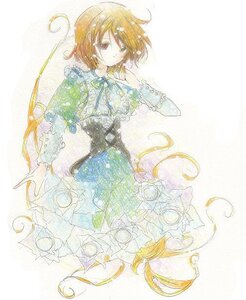 Rating: Safe Score: 0 Tags: brown_hair frills image long_sleeves short_hair solo souseiseki traditional_media watercolor_(medium) User: admin