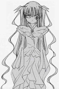 Rating: Safe Score: 0 Tags: 1girl barasuishou dress full_body greyscale hair_ribbon image long_hair looking_at_viewer monochrome ribbon solo two_side_up very_long_hair User: admin