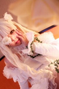 Rating: Safe Score: 0 Tags: 1girl animal_ears bangs blonde_hair dress frills kirakishou lips long_hair realistic smile solo upper_body white_dress User: admin