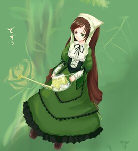 Rating: Safe Score: 0 Tags: 1girl brown_hair dress frills full_body green_background green_dress green_eyes heterochromia holding image long_hair long_sleeves looking_at_viewer red_eyes solo suiseiseki twintails very_long_hair watering_can User: admin