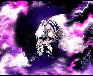 Rating: Safe Score: 0 Tags: 1girl black_wings dress fire frilled_sleeves frills hairband image long_hair long_sleeves red_eyes silver_hair solo suigintou wings User: admin