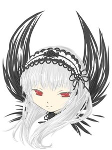 Rating: Safe Score: 0 Tags: 1girl bangs black_ribbon closed_mouth frills hairband image long_hair looking_at_viewer red_eyes ribbon rose simple_background smile solo striped suigintou white_background User: admin