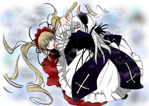 Rating: Safe Score: 0 Tags: 2girls blonde_hair blue_eyes dress drill_hair frills hairband image long_hair long_sleeves multiple_girls pair rose shinku silver_hair suigintou twintails very_long_hair User: admin