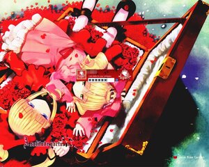 Rating: Safe Score: 0 Tags: 2girls blonde_hair blue_eyes bow dress flower frills hinaichigo image long_hair long_sleeves multiple_girls pair petals pink_bow red_dress rose shinku User: admin