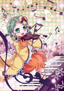 Rating: Safe Score: 0 Tags: 1girl bass_clef beamed_eighth_notes beamed_sixteenth_notes bow_(instrument) dancing dress eighth_note electric_guitar flower green_eyes green_hair guitar hair_ornament hat holding_instrument image instrument kanaria komeiji_koishi long_sleeves music musical_note open_mouth playing_instrument quarter_note ribbon sheet_music singing sixteenth_note smile solo spoken_musical_note staff_(music) treble_clef violin User: admin